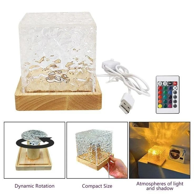 Color Adjustable Crystal Projector Table Light