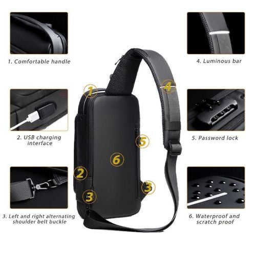 Sling Bag with USB Charging Port
