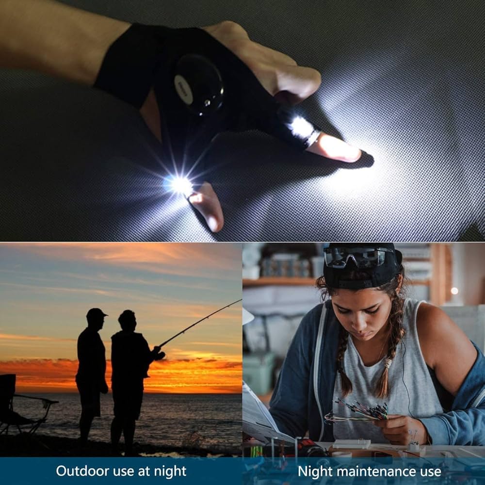 LED flashlight gloves